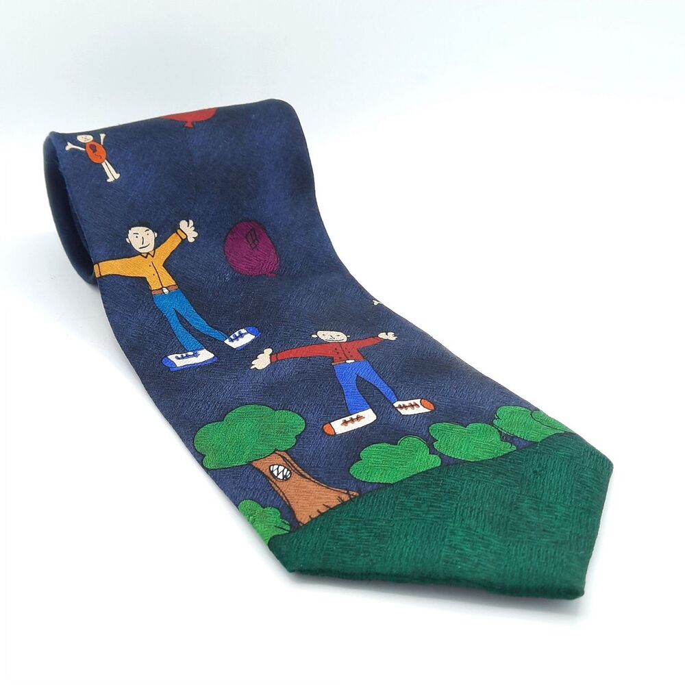 Vintage Save The Children Celeb Silk Tie Designer  JERRY SEINFELD/Nephew Joshua